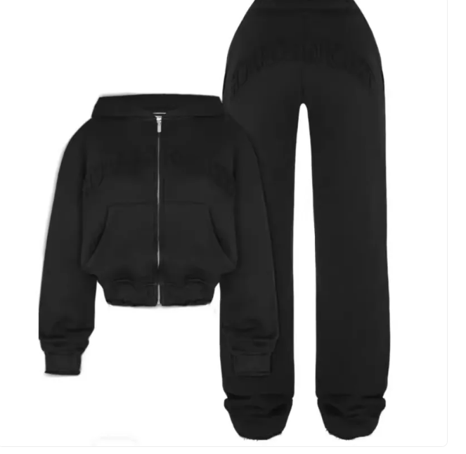 Women’s Retro Graphic Cropped Hoodie & Jogger Set